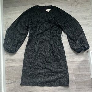 Rachel Parcell Black Puff Sleeve Floral Dress